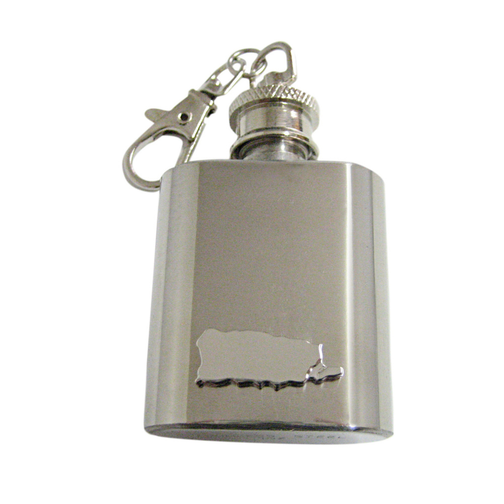 Puerto Rico Map Shape 1oz Keychain Flask - image 1